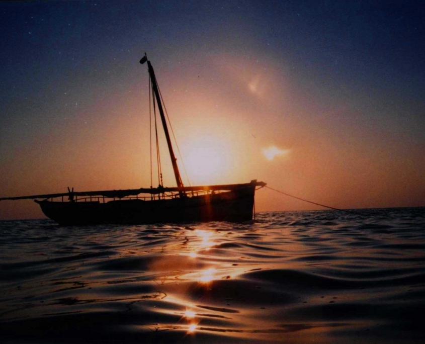 Arab Dhow riding to her anchor off Kerkennah